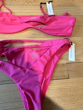 Lovers + Friends Vibrant Pink Twist Bikini Set